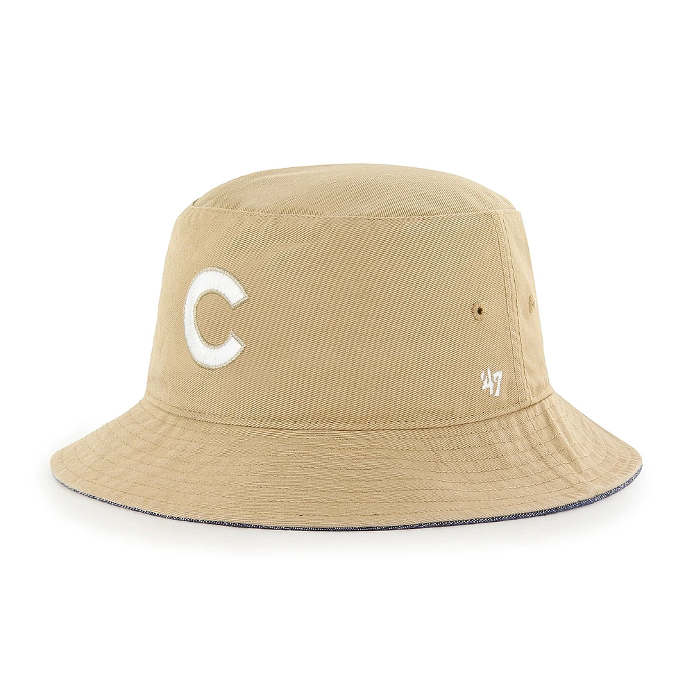 Men's '47 Khaki Chicago Cubs Chambray Ballpark Bucket Hat