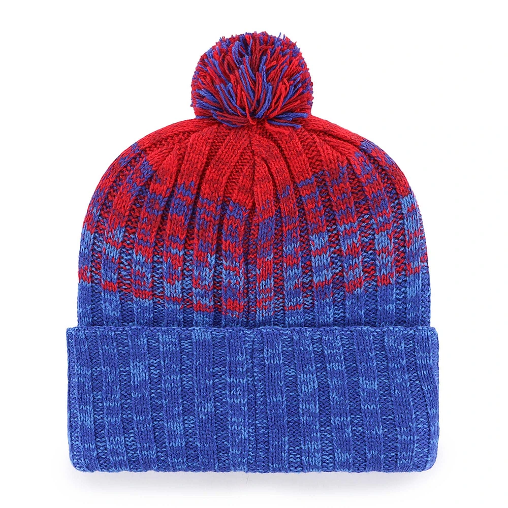 Bonnet en tricot à revers avec pompon Royal Chicago Cubs Cascade '47 pour homme