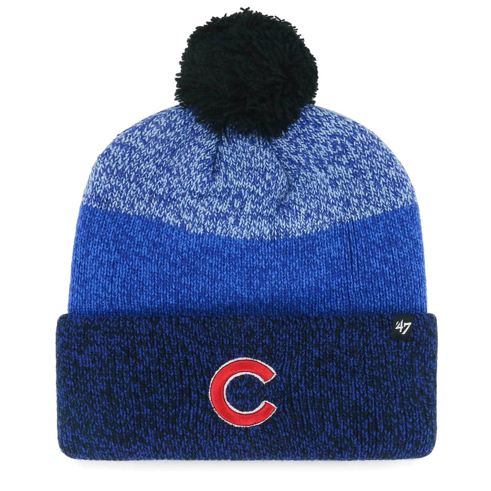 Men's '47 Royal Chicago Cubs Darkfreeze Cuffed Knit Hat with Pom