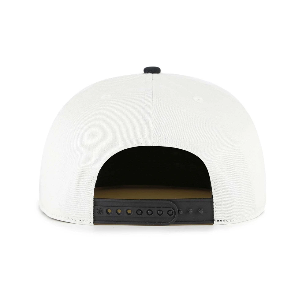 Men's '47 White/Black Chicago Cubs Foundation Captain Snapback Hat