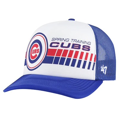 Casquette réglable de camionneur en mousse d'entraînement de printemps '47 blanc/Royal Chicago Cubs 2024 pour hommes