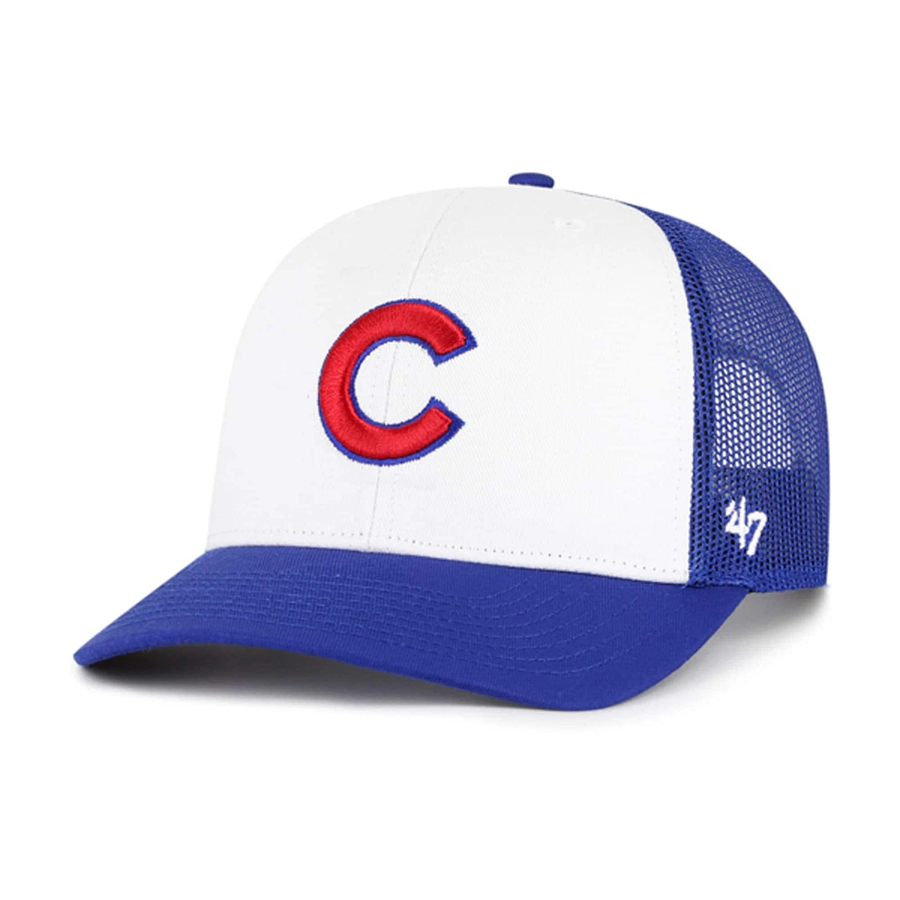 Men's '47 White/Royal Chicago Cubs Freshman Trucker Adjustable Hat