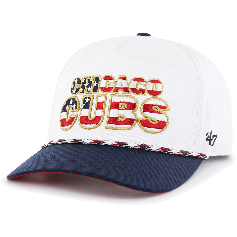 Casquette '47 Chicago Cubs Flag Script Hitch Snapback blanche pour homme