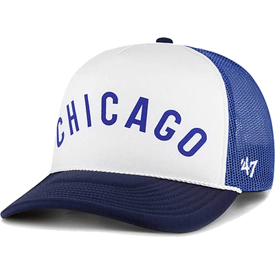 Casquette Snapback Chicago Cubs Foam '47 White pour homme avec inscription sur le devant