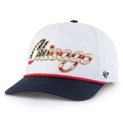 Casquette ajustable patriotique blanche Chicago Cubs '47 pour homme