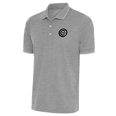 Polo gris chiné métallisé Affluent pour homme des Chicago Cubs d'Antigua