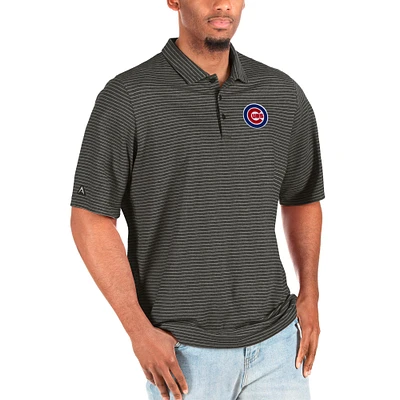 Men's Antigua Heathered Black/Silver Chicago Cubs Big & Tall Esteem Polo