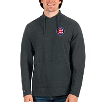 Men's Antigua Heathered Charcoal Chicago Cubs Team Reward Pullover Sweatshirt