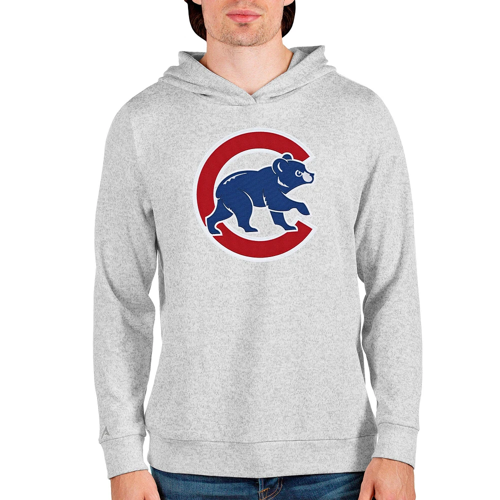 Sweat à capuche enfiler Absolute pour homme avec logo de l'équipe des Chicago Cubs en gris chiné Antigua