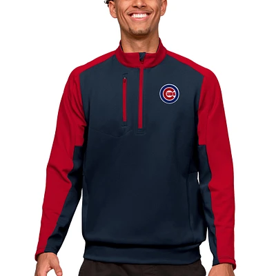 Pull-over à glissière quart de tour pour homme, bleu marine, des Chicago Cubs