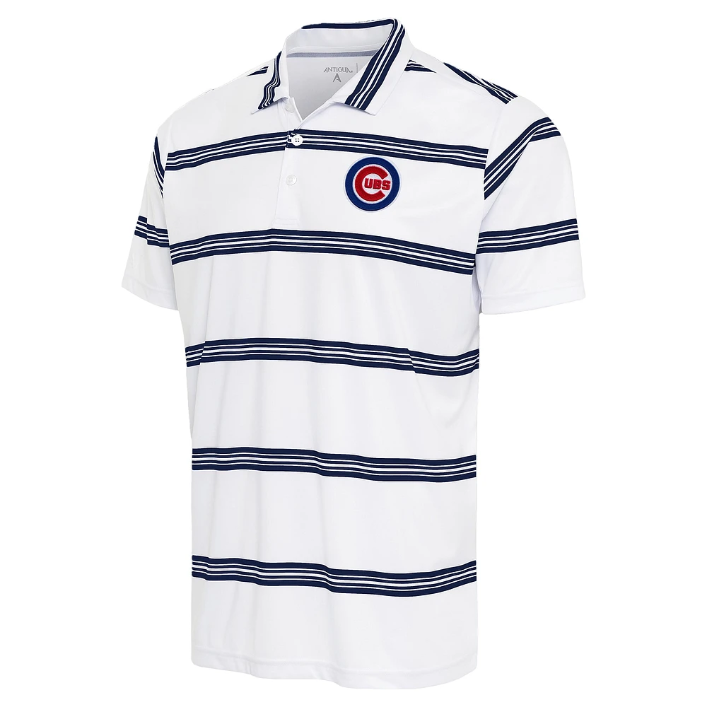 Polo Groove pour homme Antigua blanc/bleu marine des Chicago Cubs