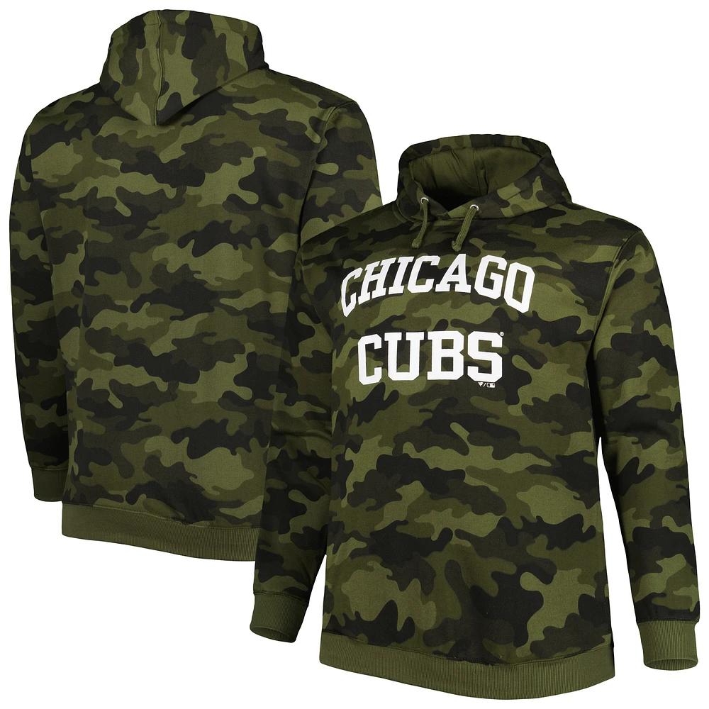 Men's Camo Chicago Cubs Allover Print Pullover Hoodie