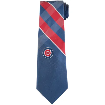 Chicago Cubs Woven Poly Grid Tie