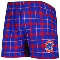 Boxer en flanelle Chicago Cubs Ledger de Concepts Sport pour hommes, bleu roi/rouge