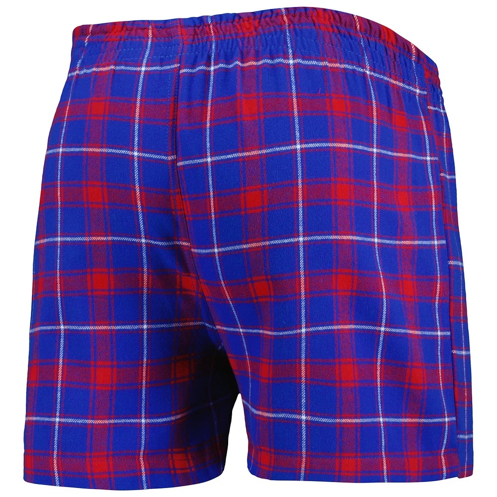 Boxer en flanelle Chicago Cubs Ledger de Concepts Sport pour hommes, bleu roi/rouge