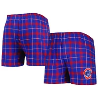 Boxer en flanelle Chicago Cubs Ledger de Concepts Sport pour hommes, bleu roi/rouge