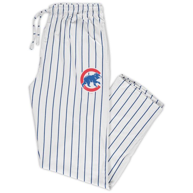 Concepts Sport Pantalon de nuit à fines rayures Chicago Cubs Big & Tall pour hommes, blanc/royal