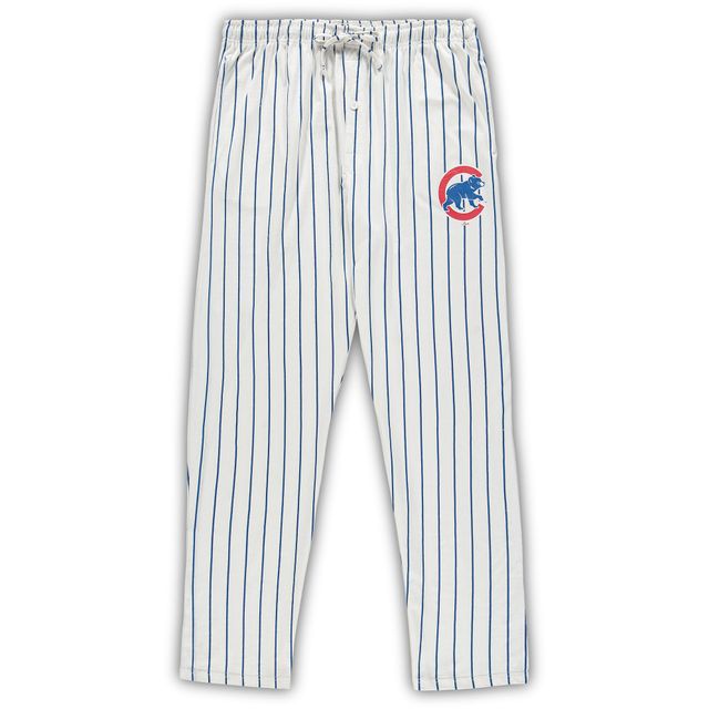 Pyjama Big & Tall à fines rayures Concepts Sport pour hommes, blanc/royal Chicago Cubs