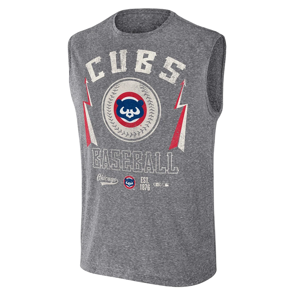 Collection Darius Rucker pour hommes par Fanatics Charcoal Débardeur musculaire coupe décontractée des Chicago Cubs