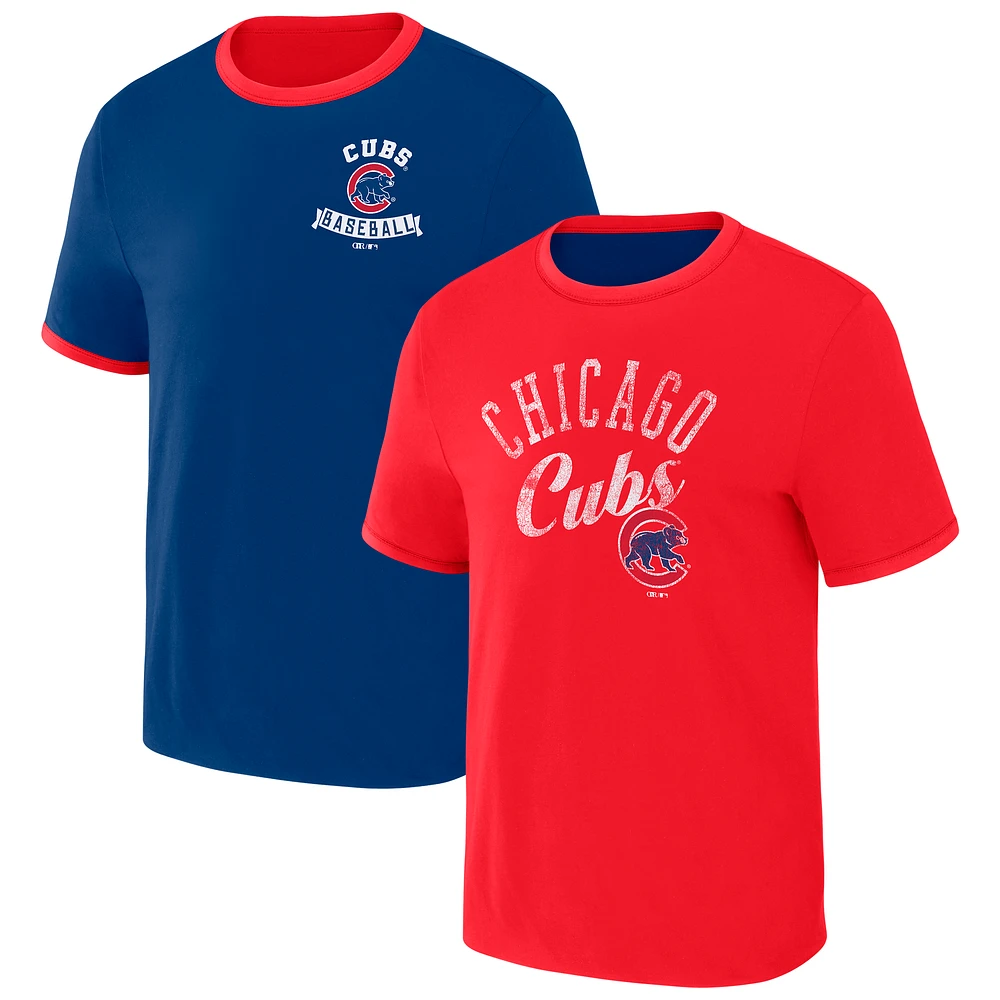 Collection Darius Rucker pour homme par Fanatics Royal/Red Chicago Cubs T-shirt réversible à sonnerie bidirectionnelle