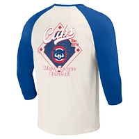 Collection Darius Rucker pour hommes par Fanatics Royal/Blanc Chicago Cubs Cooperstown T-shirt raglan à manches 3/4