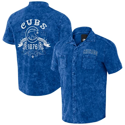 Chemise boutonnée couleur équipe en denim des Royal Chicago Cubs de la collection Darius Rucker par Fanatics pour hommes