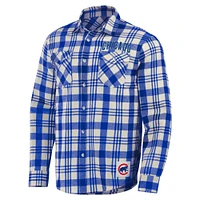 Men's Darius Rucker Collection by Fanatics Royal Chicago Cubs Plaid Flannel Button-Up Shirt