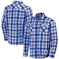 Men's Darius Rucker Collection by Fanatics Royal Chicago Cubs Plaid Flannel Button-Up Shirt