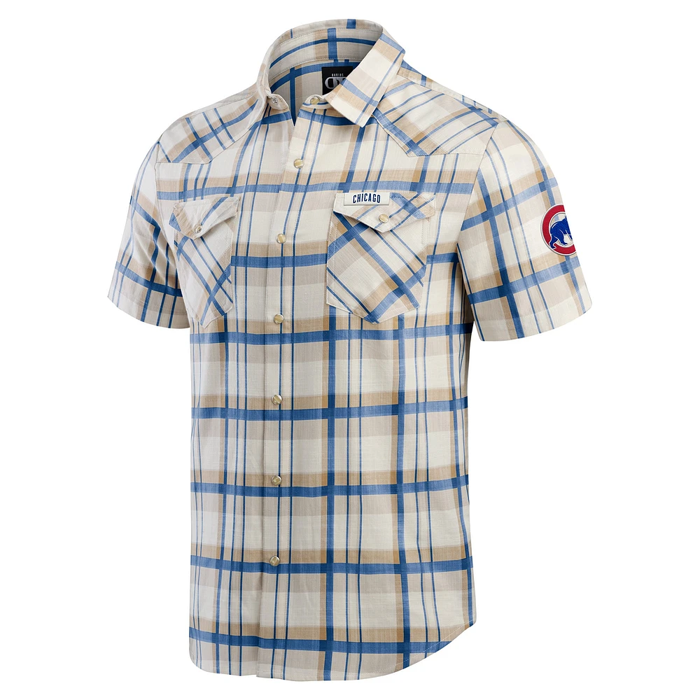 Chemise à carreaux boutons-pression pour homme de la collection Darius Rucker Fanatics Royal Chicago Cubs