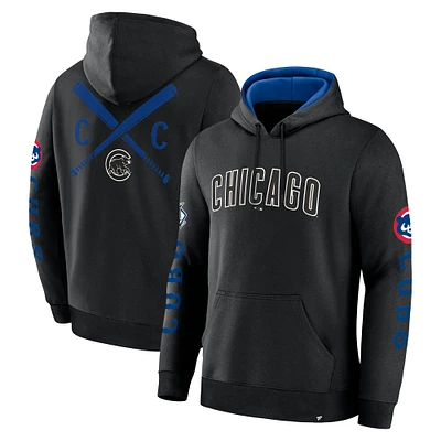 Men's Fanatics  Black Chicago Cubs Big City Legacy Fleece Pullover Hoodie