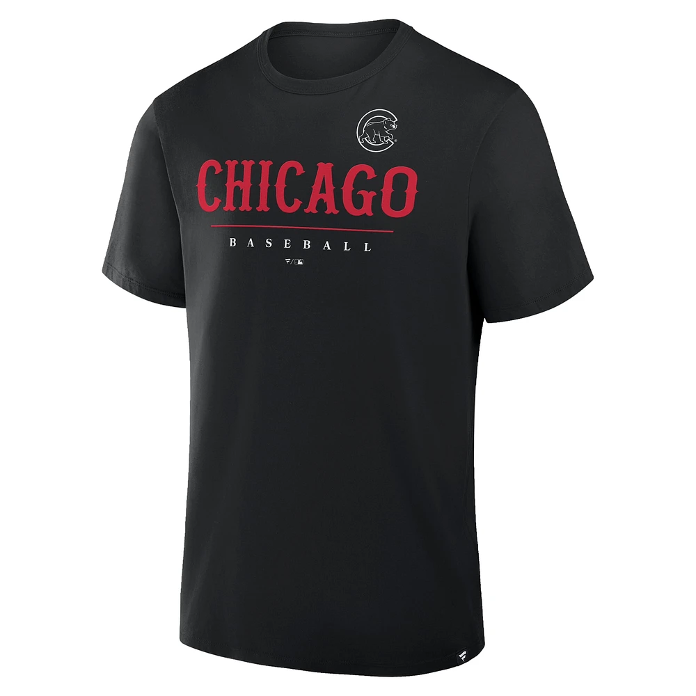 Men's Fanatics Black Chicago Cubs Color Pop Legacy Clubhouse T-Shirt