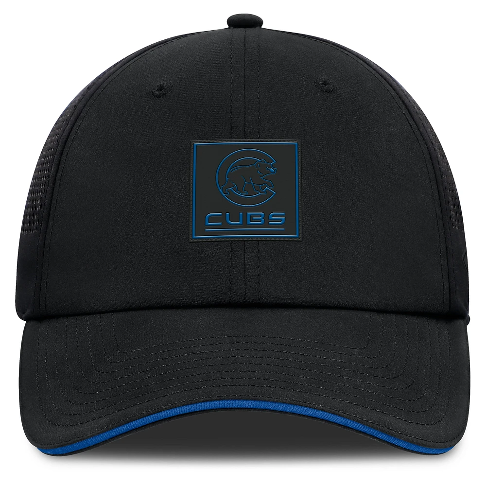 Men's Fanatics Black Chicago Cubs Level Up Driver Adjustable Hat