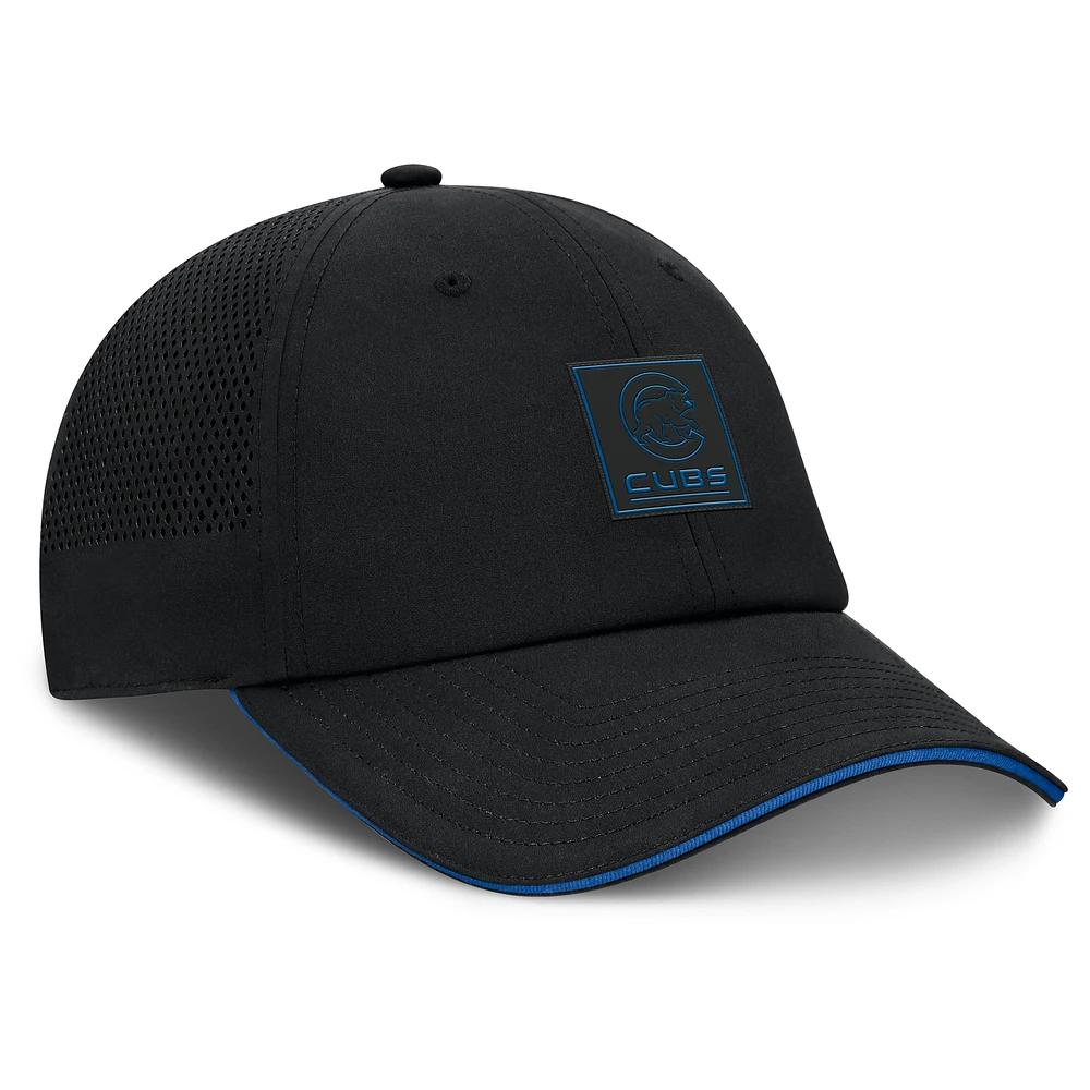 Men's Fanatics Black Chicago Cubs Level Up Driver Adjustable Hat