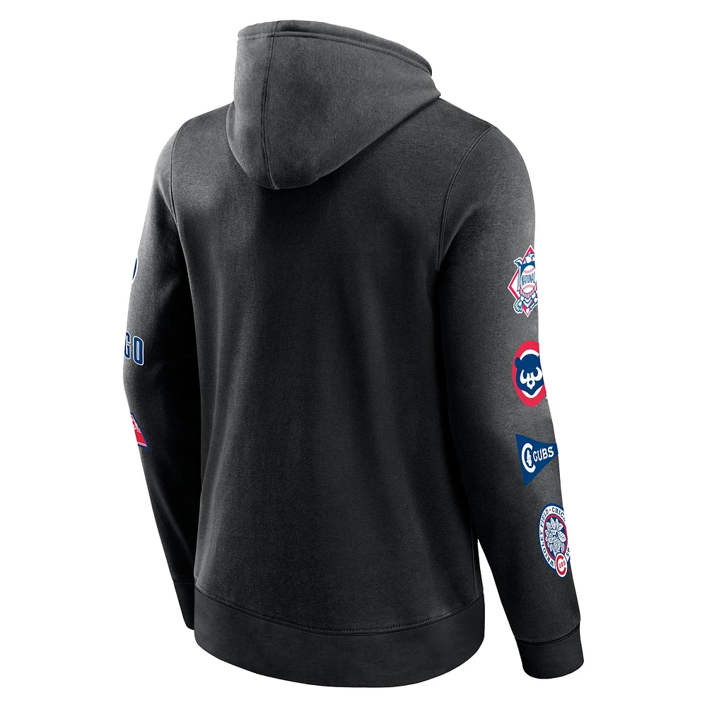 Sweat à capuche noir Fanatics pour hommes des Chicago Cubs Wild Winner