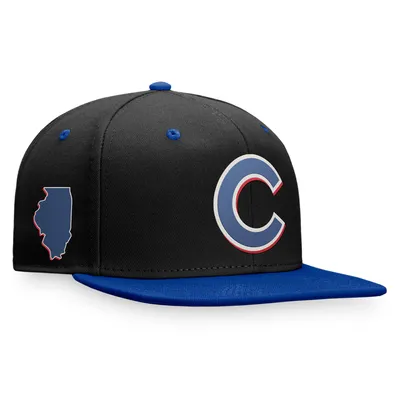 Chicago Cubs Fanatics Branded State Side Two-Tone Snapback Hat - Black/Royal