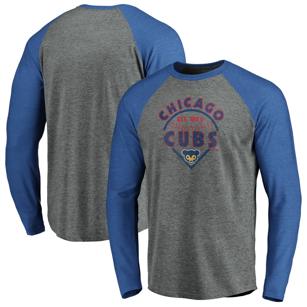 Men's Fanatics Branded White Chicago Cubs Pressbox Long Sleeve T-Shirt