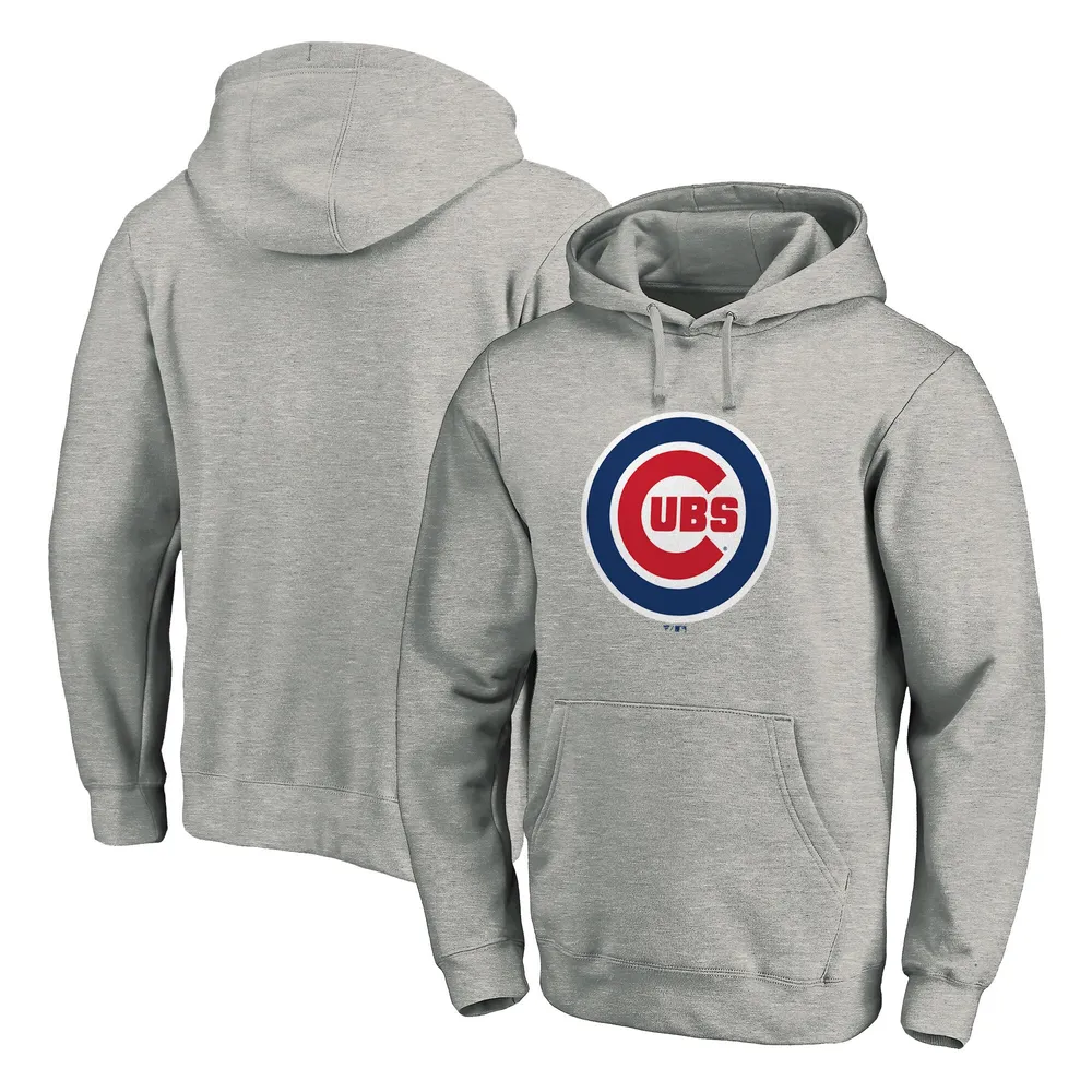 Fanatics Branded Men's Fanatics Branded Heather Gray Chicago Cubs Official  Logo Fitted Pullover Hoodie