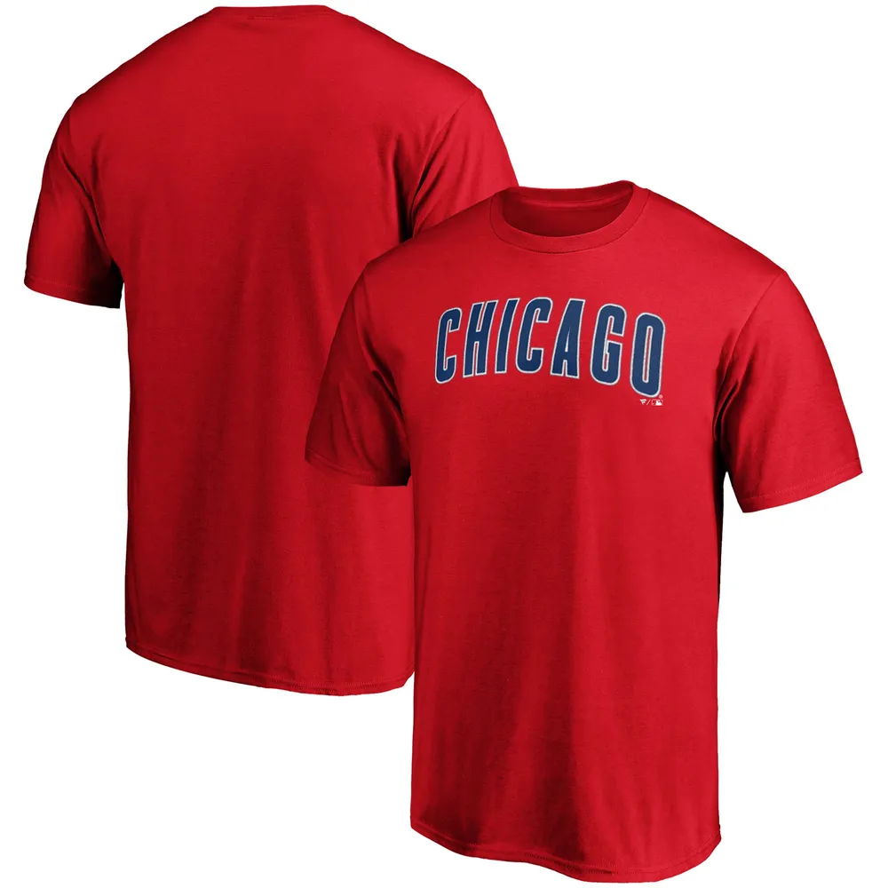 Lids Chicago Cubs Fanatics Branded Official Wordmark Logo T-Shirt - Red