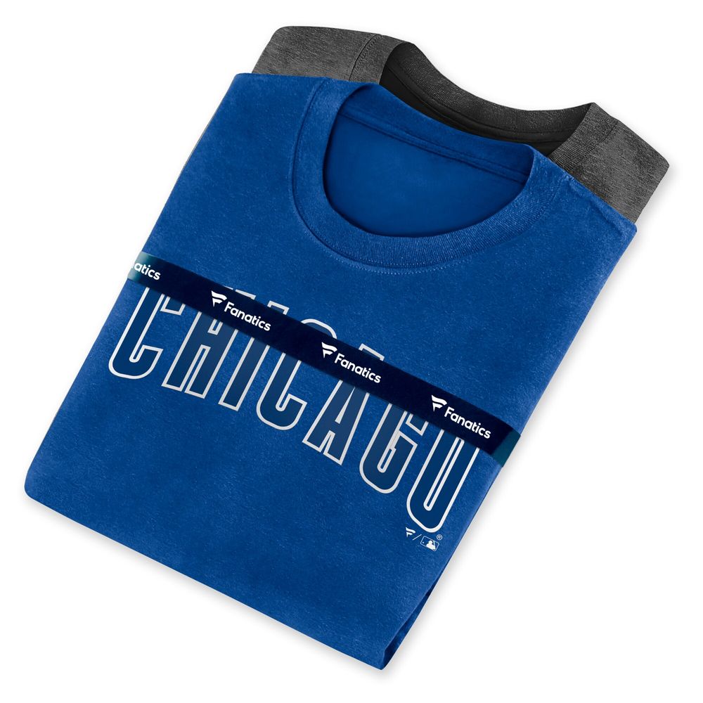 Chicago Cubs Fanatics Branded Official Logo T-Shirt - Heathered Gray