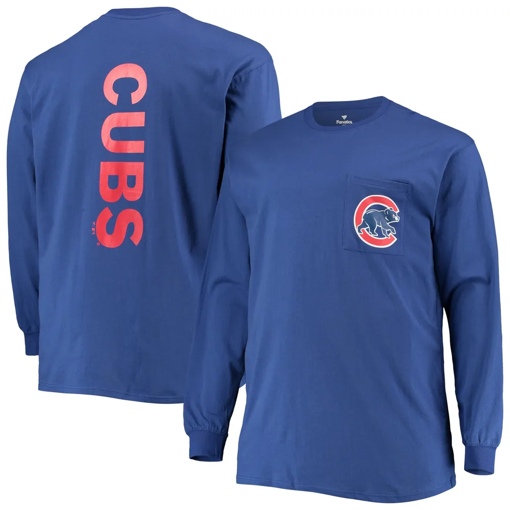 Lids Chicago Cubs Fanatics Branded Big & Tall Solid Back Hit Long Sleeve T- Shirt - Royal