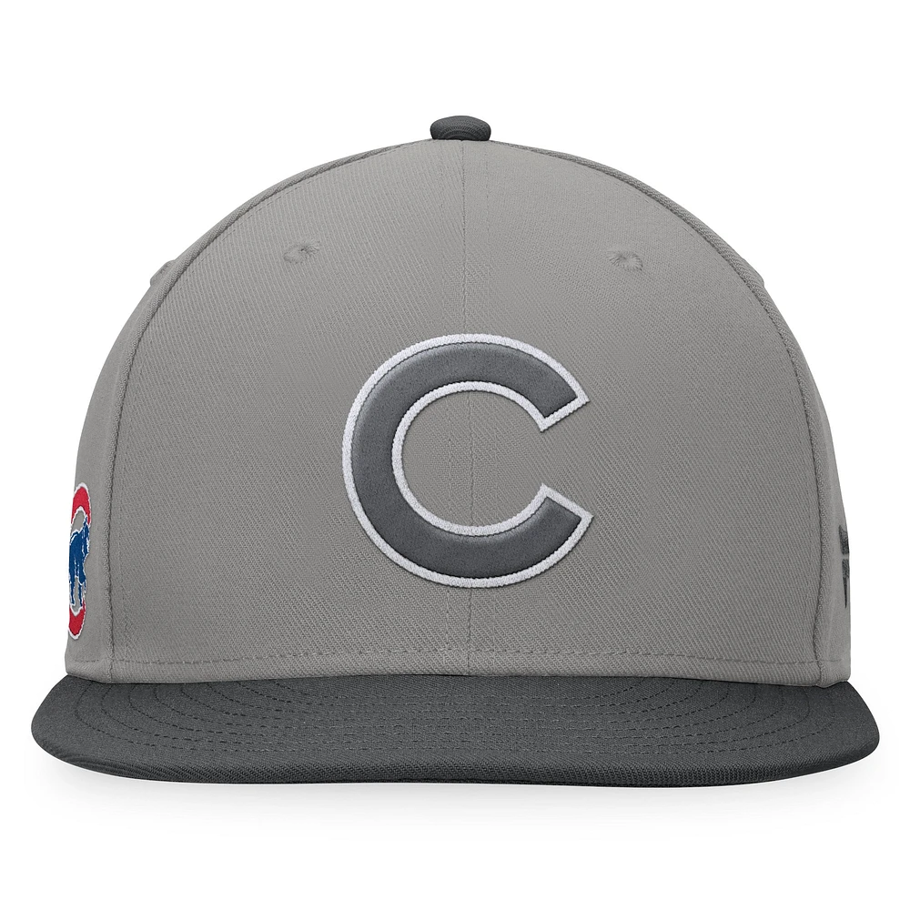 Casquette Snapback Ace Chicago Cubs Fanatics gris/charbon pour hommes