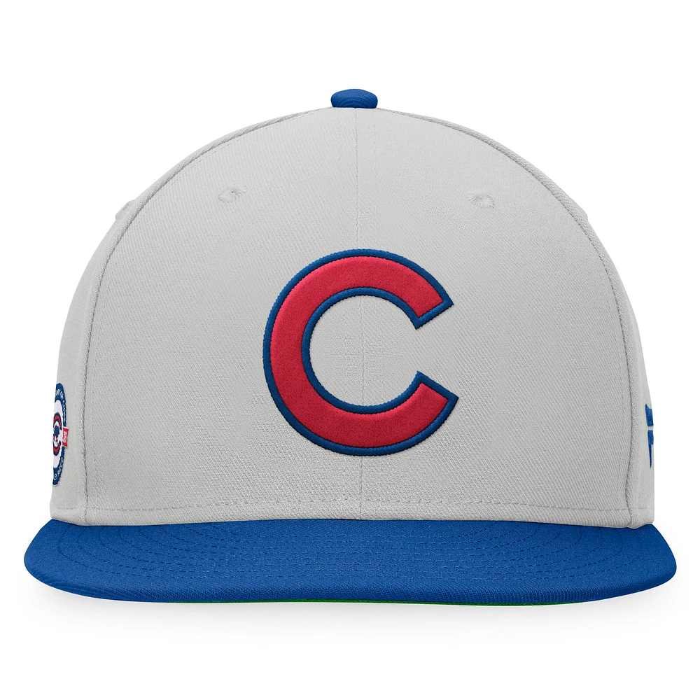 Men's Fanatics Gray/Royal Chicago Cubs Glory Days Two-Tone Snapback Hat