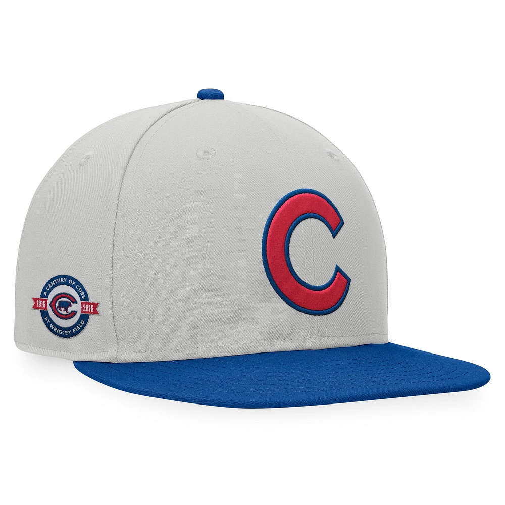 Men's Fanatics Gray/Royal Chicago Cubs Glory Days Two-Tone Snapback Hat