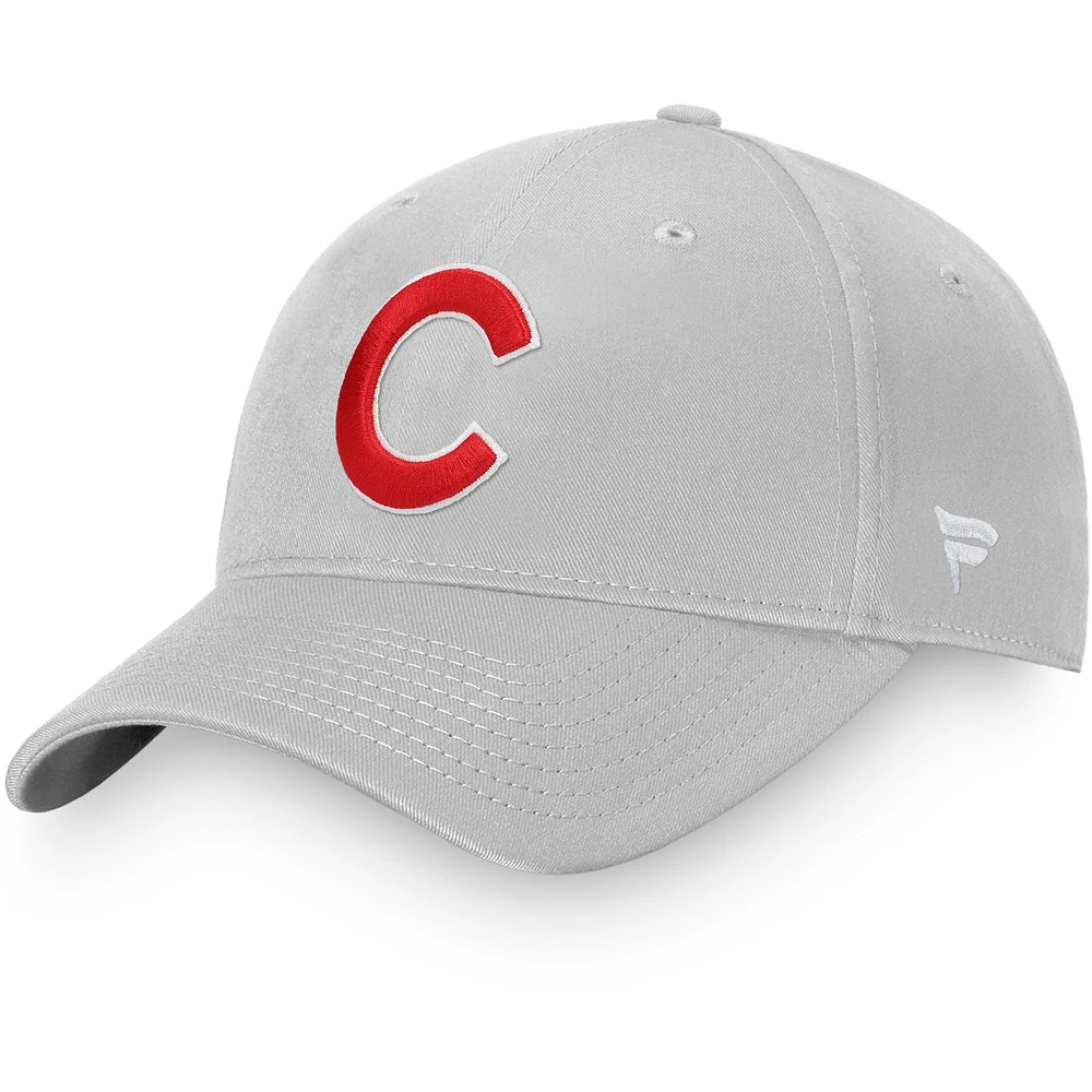 Casquette Snapback Fanatics gris Chicago Cubs Core pour hommes