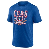 T-shirt triple mélange Fanatics Heather Royal Chicago Cubs pour hommes