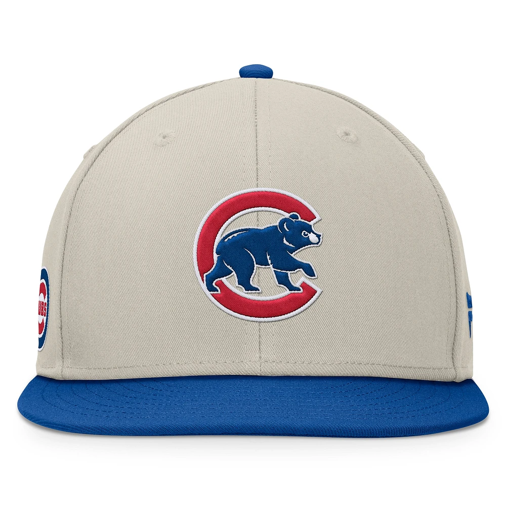 Men's Fanatics Khaki/Royal Chicago Cubs Team Two-Tone Snapback Hat