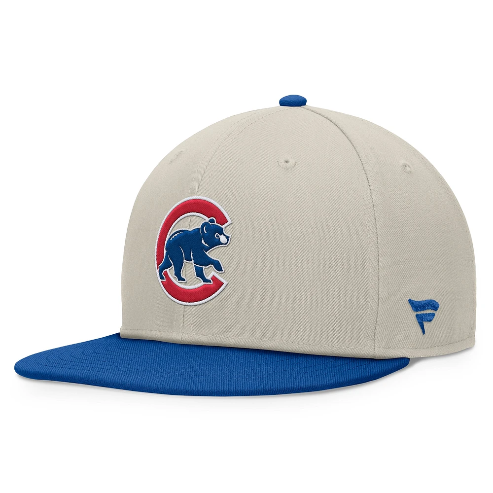 Men's Fanatics Khaki/Royal Chicago Cubs Team Two-Tone Snapback Hat