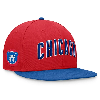 Casquette ajustée bicolore fondamentale des Chicago Cubs Fanatics pour hommes