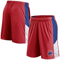 Short rouge avec logo principal Fanatics des Chicago Cubs pour hommes