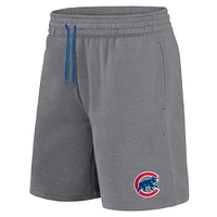 Ensemble combiné t-shirt et short Fanatics Royal/Heather Grey pour hommes des Chicago Cubs Arch